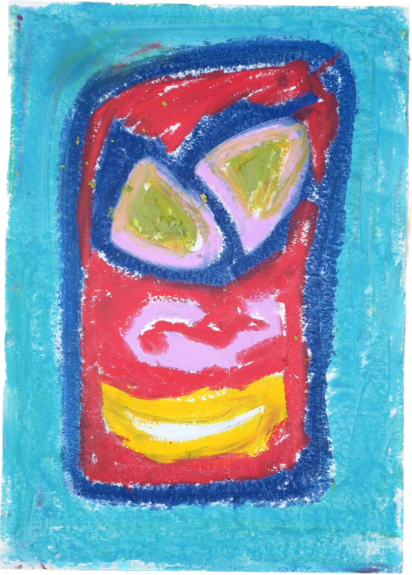 "Lenfantvivant vibrant abstract facial expression" "Sauna Fusion Art with radiant colors" "Expressive oil pastel artwork on paper" "Bold abstract art by Lenfantvivant" "Lenfantvivant's colorful imagination on display"