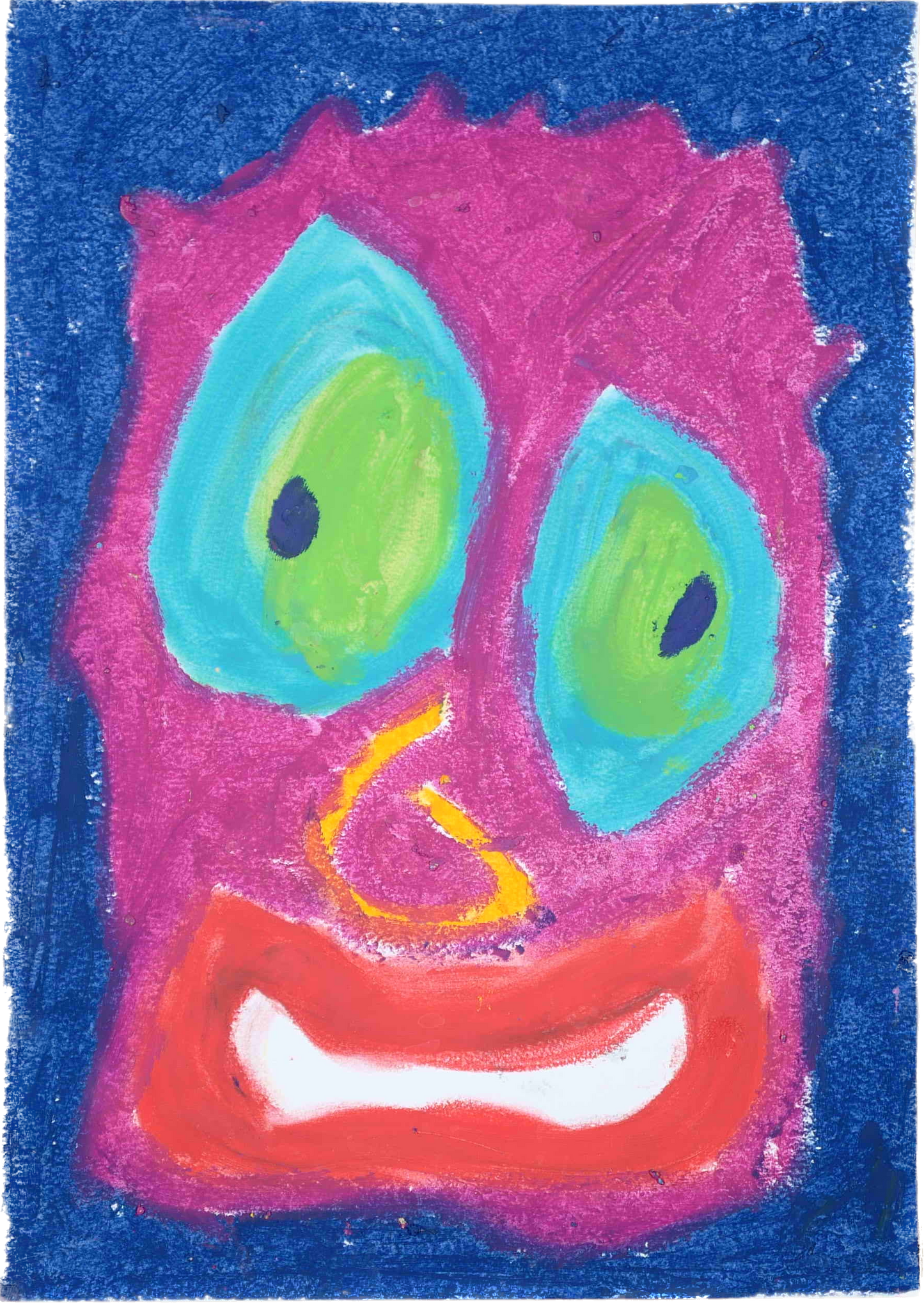 "Lenfantvivant abstract jubilant face" "Chromatic mirth in pastel art" "Abstract persona in vivid colors" "Sauna Fusion art by Lenfantvivant" "Energetic abstract expressionism artwork"