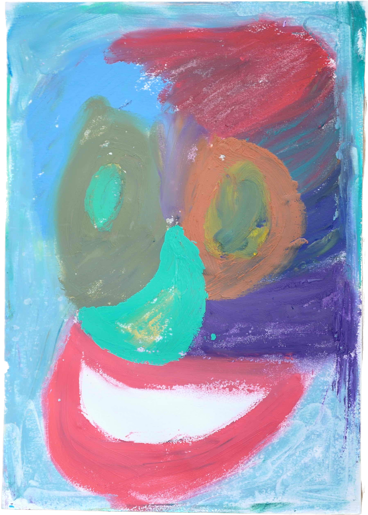 "Lenfantvivant abstract color harmony" "Oil pastel spectrum abstraction" "Vibrant Sauna Fusion Art piece" "Abstract art with central crimson accent" "Lenfantvivant No. 151 dynamic colors"