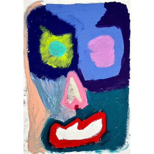 "Abstract painting with deep blues and vibrant yellow by Lenfantvivant" "Artistic representation of a mystical night sky in abstract form by Lenfantvivant" "Lenfantvivant's 'Midnight Mirage' featuring surreal celestial elements in vivid colors"