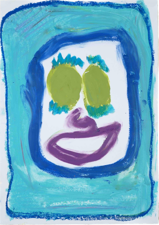 "Lenfantvivant abstract joyful artwork" "Colorful oil pastel smile by Lenfantvivant" "Abstract happy face in modern art" "Sauna Fusion Art cheerful expression" "Euphoric abstract visage with vibrant colors"