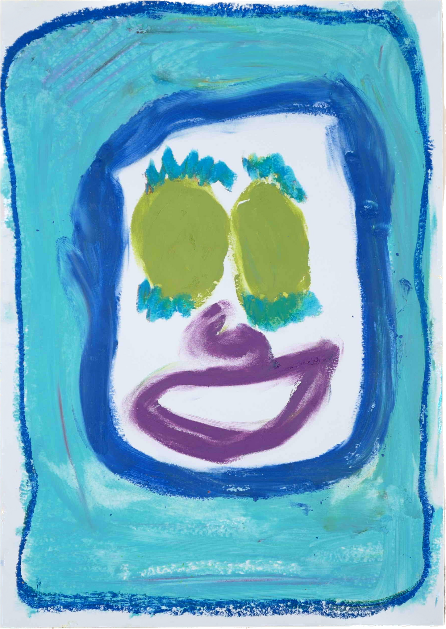 "Lenfantvivant abstract joyful artwork" "Colorful oil pastel smile by Lenfantvivant" "Abstract happy face in modern art" "Sauna Fusion Art cheerful expression" "Euphoric abstract visage with vibrant colors"