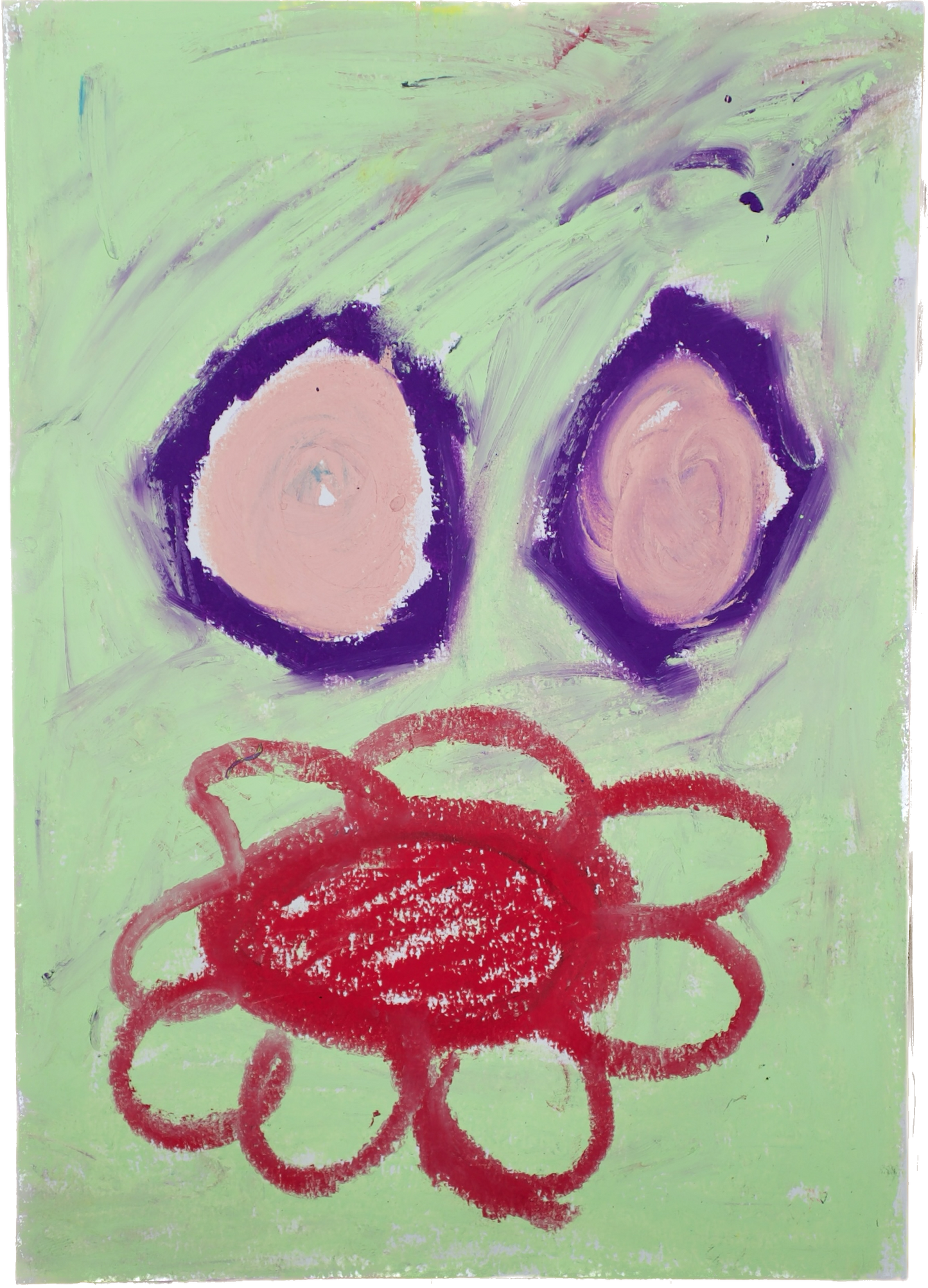 Abstract floral art by Lenfantvivant" "Miró-inspired whimsical artwork on paper" "Lenfantvivant Sauna Fusion contemporary art" "Expressionistic pastel drawing with floral motif" "Klee-like abstraction in modern art by Lenfantvivant"