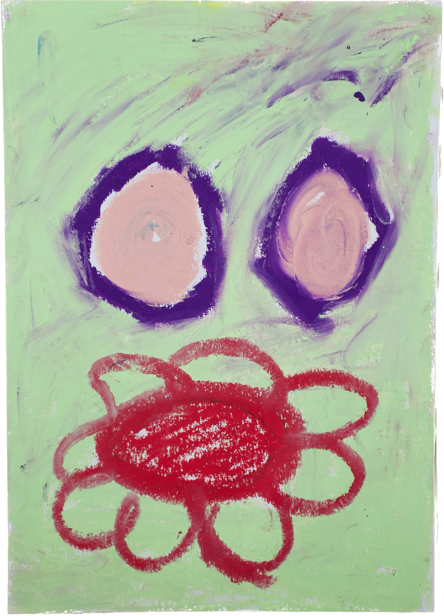 Abstract floral art by Lenfantvivant" "Miró-inspired whimsical artwork on paper" "Lenfantvivant Sauna Fusion contemporary art" "Expressionistic pastel drawing with floral motif" "Klee-like abstraction in modern art by Lenfantvivant"