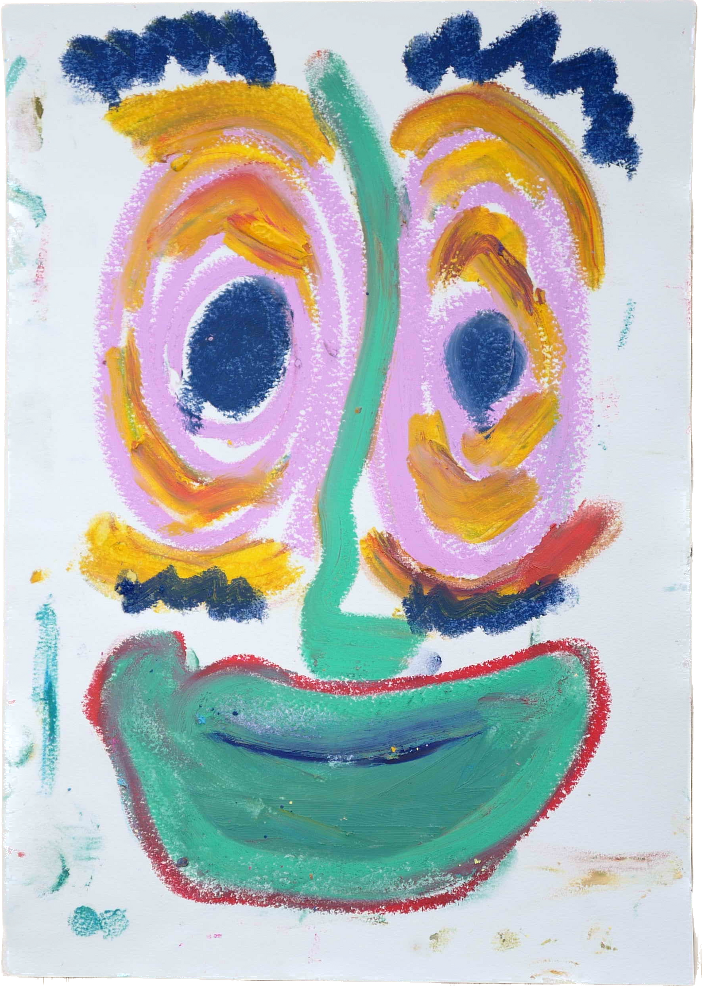 "Lenfantvivant's abstract vibrant facial artwork" "Sonia Delaunay Orphism-inspired modern painting" "Kandinsky-like spontaneous color composition" "Fauvist color exploration in contemporary art" "Joyful abstract facial expression by Lenfantvivant"