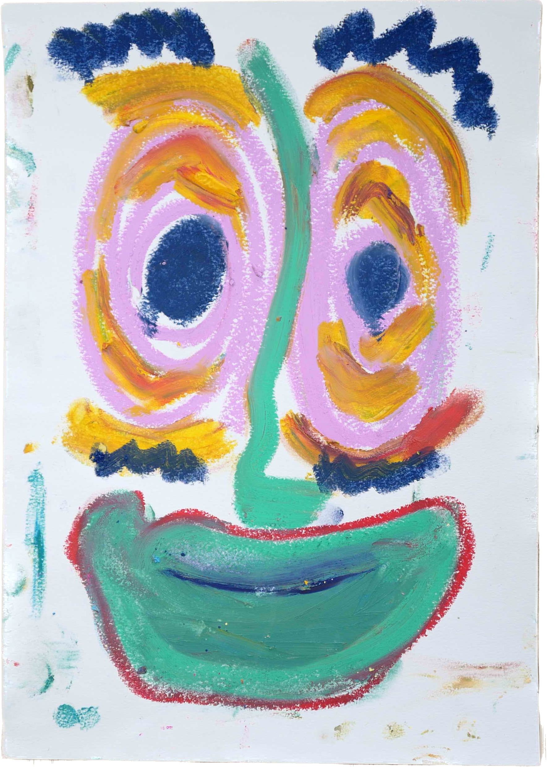 "Lenfantvivant's abstract vibrant facial artwork" "Sonia Delaunay Orphism-inspired modern painting" "Kandinsky-like spontaneous color composition" "Fauvist color exploration in contemporary art" "Joyful abstract facial expression by Lenfantvivant"